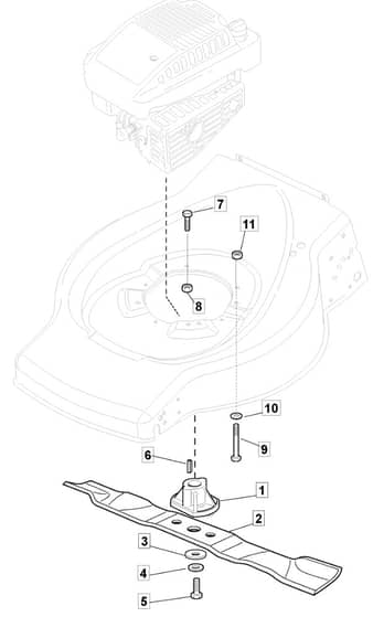 HP184 - 2010-2013 - 299174643/SF - Mountfield Rotary Mower Blade Diagram