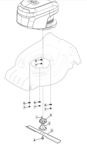 S42 PD Li - 2017 - 295432003/M17 - Mountfield Rotary Mower Blade Diagram