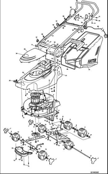 Hayter Envoy 36 - 100E (100E270000001 - 100E311089999) - Mainframe Assembly