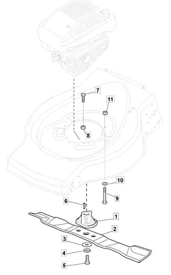 HP474 - 2007-2009 - 299174648/BQ - Mountfield Rotary Mower Blade Diagram
