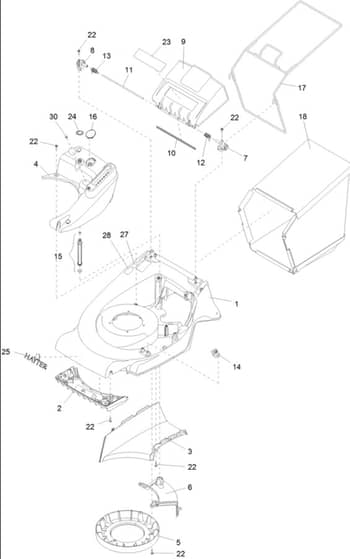 Hayter Harrier 56 Autodrive VS ES - 576B (409174256 - 410999999) - Deck - Grassbag