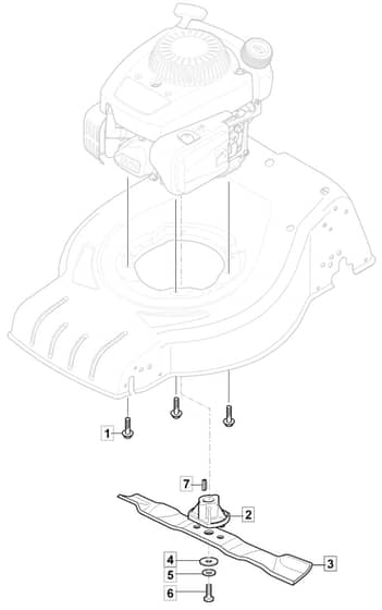HP46 - 2019 - 295491048/M19 - Mountfield Rotary Mower Blade Diagram