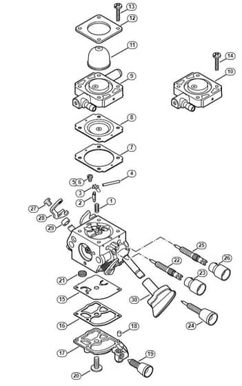 Genuine Stihl SH86 D / O - Carburetor C1M-S228, C1M-S203, C1M-S141