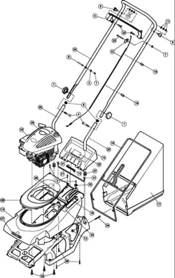 Hayter Spirit 41 Petrol Push 4 Wheel - 616E (311090001 - 312999999) - Upper Mainframe