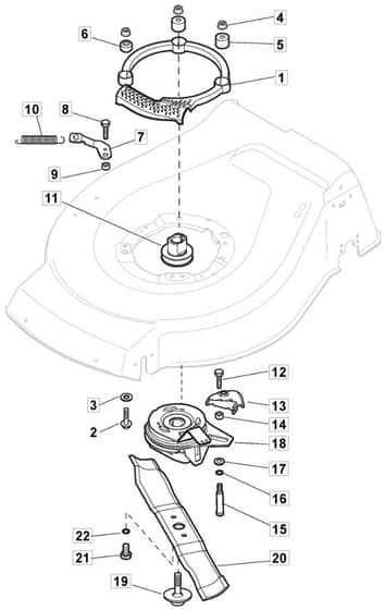 HW512 PD BBC - 2010 - 299538838/M10 - Mountfield Rotary Mower Blade Diagram