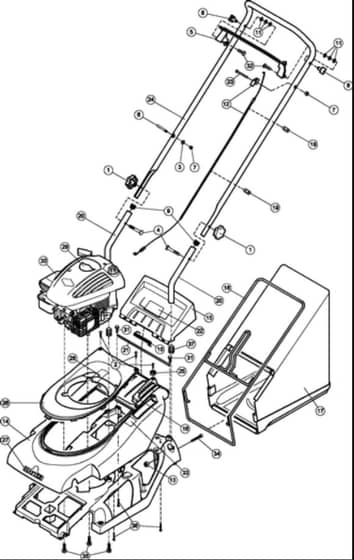 Hayter Spirit 41 Petrol Push 4 Wheel - 616E (270000001 - 311089999) - Upper Mainframe