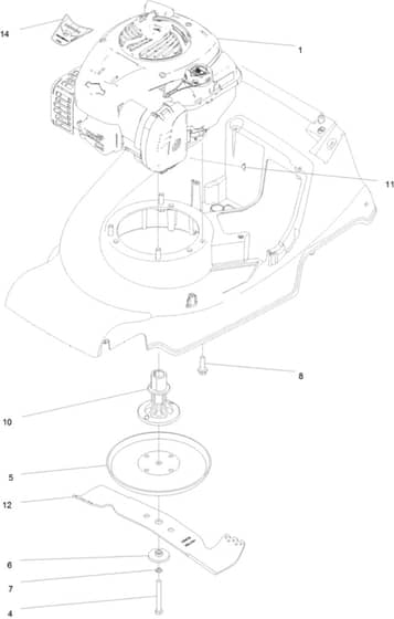 Hayter Harrier 41 Push B&S - 374A (400000000 - 405999999) - Engine - Blade