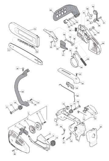 MC 2510 - 2010 - 223010003/MO8 - Mountfield Chainsaw Housing Diagram
