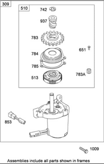 Hayter R53S - 448E (448E290000001 - 448E290000999) - Electric Starter B&S 126T05-0239-B1