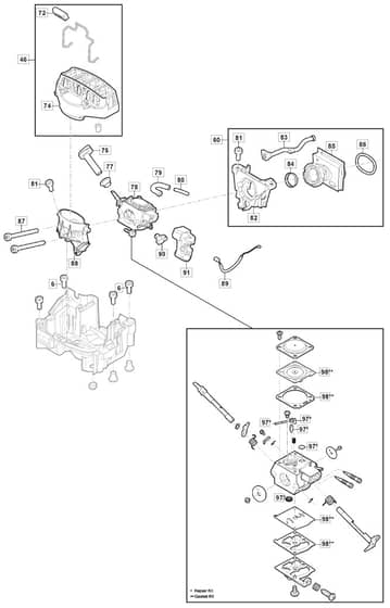 MC 4616 - 2017-2022 - 240461603/M17 - Mountfield Chainsaw Carburettor Diagram