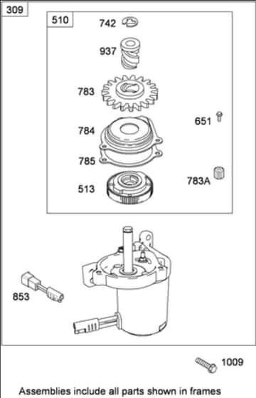 Hayter R53S - 448E (448E290001000 - 448E290999999) - Electric Starter B&S 126T05-0239-B1