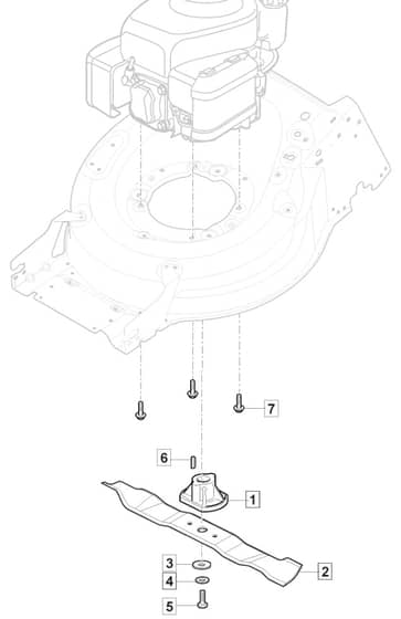 S481 HP - 2017-2018 - 294501043/M17 - Mountfield Rotary Mower Blade Diagram