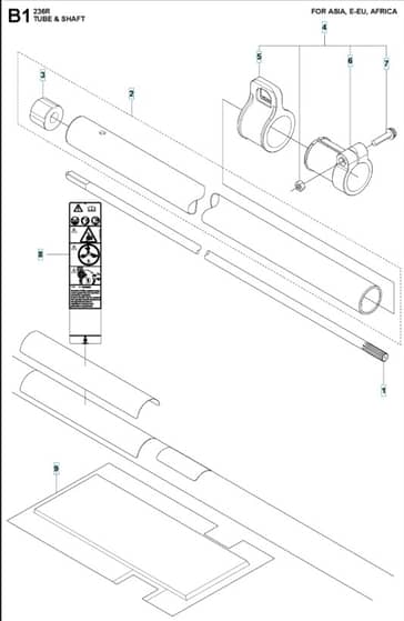 Husqvarna 236r - Tube & Shaft For Asia, E-Eu, Africa
