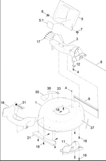 Hayter Osprey 53 - 345A (400000001 - 999999999) - Chute - Rear Deflector Assembly