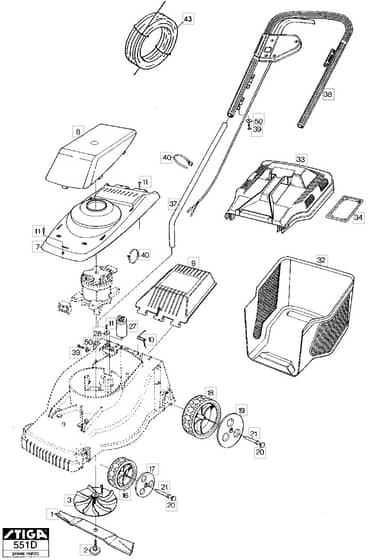 EL 33 - 2001 - 12-4521-49 - Mountfield Rotary Mower Main Assembly Diagram