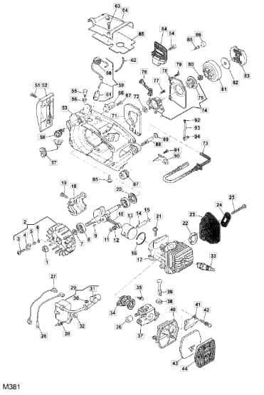 MC 270P - 2007 - 223010003/MO6 - Mountfield Chainsaw Engine Diagram