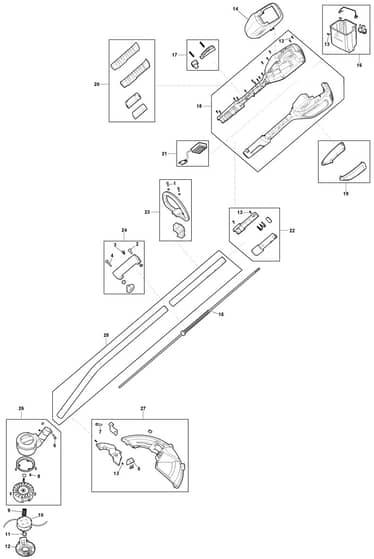 MGT 40 Li - 2020-2022 - 273010003/M20 - Mountfield Trimmer Main Assembly Diagram