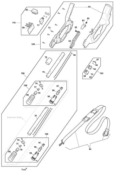 MPH 24 Li - 2019 - 277040023/M18 - Mountfield Brushcutter Main Assembly Diagram
