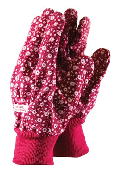 Town & Country Cotton Grip Gloves (Red, Medium) - TGL124M