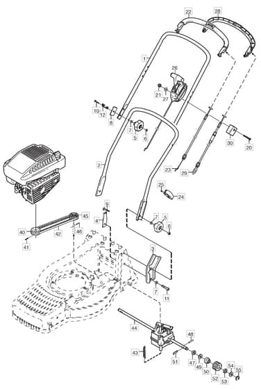 M6 SP TRI-CUT - 2004 - 12-9686-79 - Mountfield Rotary Mower Handle Diagram
