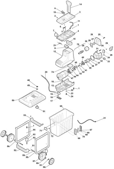 MS 2500 - 2016-2020 - 290001253/M13 - Mountfield Shredder Main Assembly Diagram