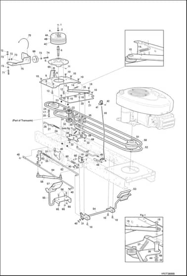 Hayter ST38 Heritage Sweeper Tractor - 150A (150A001001 - 150A099999) - Transmission Drive - Control Pedals
