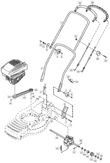 M4 SPE TRI-CUT - 2004 - 12-5698-81 - Mountfield Rotary Mower Handle Diagram
