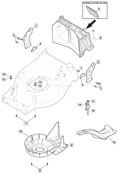 HW531 PD - 2016-2018 - 294556843/M16 - Mountfield Rotary Mower Belt Protection Diagram
