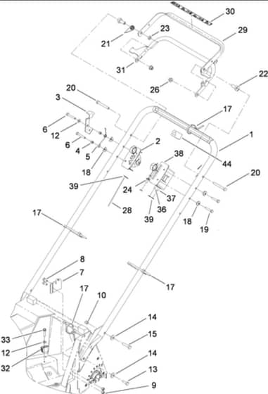 Hayter 21 Inch Heavy Duty - 455E (455E310000001 - 455E310999999) - Handle Assembly