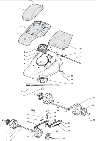 EL 370 - 2010 - 297591553/M09 - Mountfield Rotary Mower Blade Diagram