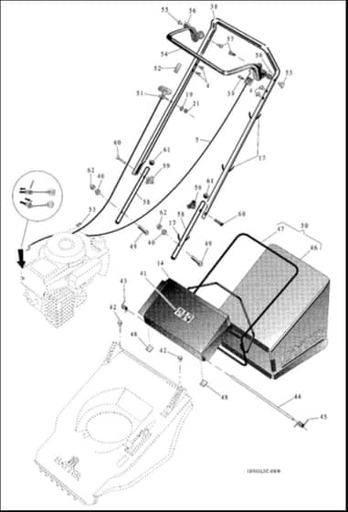 Hayter Hunter 41 Push - 302L (302L001001 - 302L099999) - Upper Mainframe Diagram