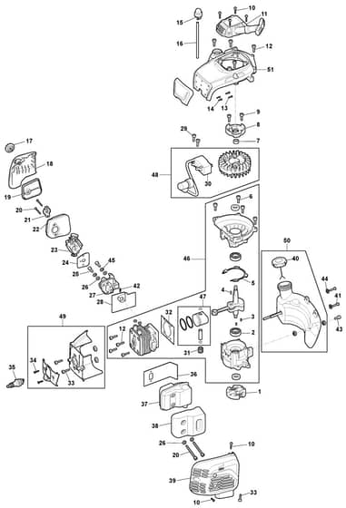 MHT 2322 - 2021-2022 - 252421003/M21 - Mountfield Hedge Trimmer Engine Diagram