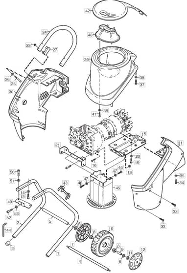 QUIET SHREDDER - 2005 - 17-2661-81 - Mountfield Shredder Main Assembly Diagram