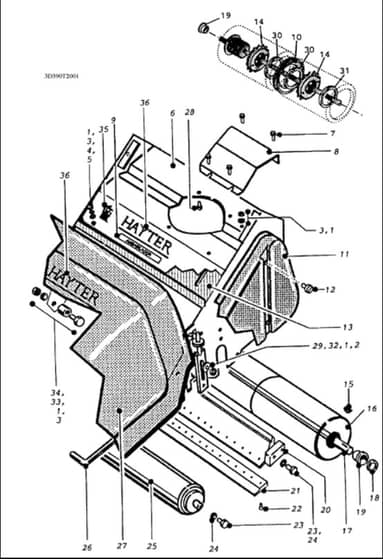 Hayter Ambassador 3 - 390T (390T002001 - 390T099999) - Mainframe Assembly