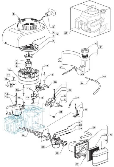 HW511 PD 4 in 1 - 2013-2014 - 295536043/M12 - Mountfield Rotary Mower WBE0701 Engine Diagram