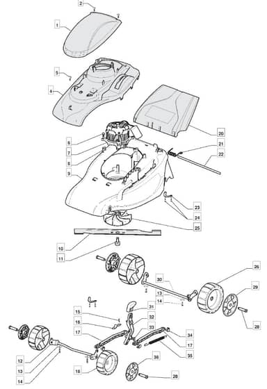 EL 390 R - 2009 - 297591763/BQ - Mountfield Rotary Mower Blade Diagram