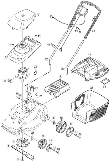 PERFORMANCE POWER 350 - 2002 - 12-4511-80 - Mountfield Rotary Mower Main Assembly Diagram