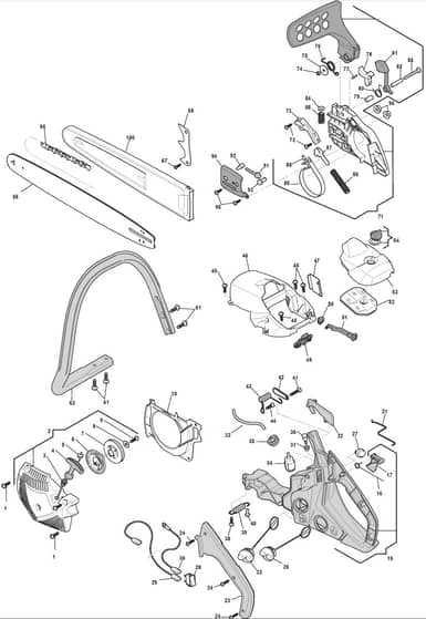 MC 4018 - 2010-2011 - 223818003/MO8 - Mountfield Chainsaw Housing Diagram