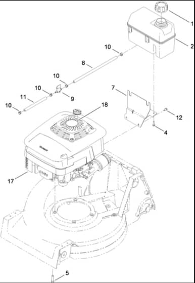 Hayter 21 Inch Heavy Duty - 455E (455E310000001 - 455E310999999) - Engine - Fuel Tank Assembly