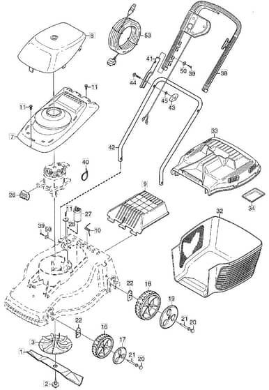 EL 33 - 2002 - 12-4521-50 - Mountfield Rotary Mower Main Assembly Diagram