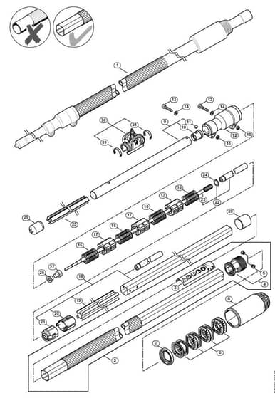 Genuine Stihl HT133 / J - Drive tube assembly