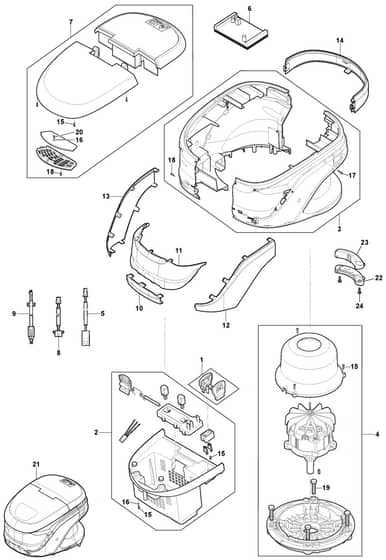 S46 PD Li - 2019-2020 - 2L0487863/M19 - Mountfield Rotary Mower Motor Diagram