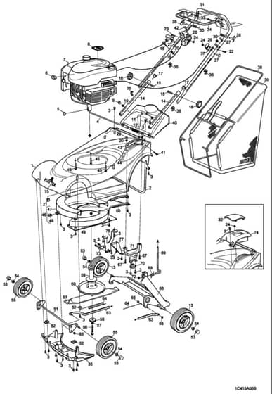Hayter Ranger 41 Push - 415C (415C001001 - 415C099999) - Main Assembly