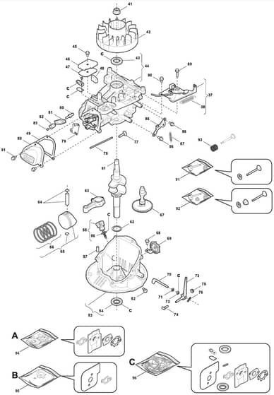 M411 HP - 2011 - 297411043/M11 - Mountfield Rotary Mower RV100 Cylinder Diagram