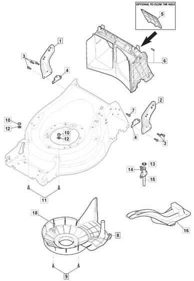 S481 PD LS - 2019-2020 - 294502543/M19 - Mountfield Rotary Mower Belt Protection Diagram