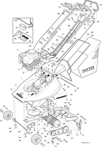 Hayter Harrier 41 AD - 306T (306T024273 - 306T099999) Mainframe Assembly