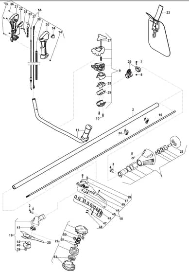 MB 33 D - 2017-2022 - 287221003/M16 - Mountfield Brushcutter Handle Diagram