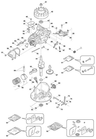 S421R PD - 2014-2018 - 299439043/M14 - Mountfield Rotary Mower RV100 Cylinder Diagram
