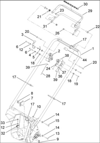 Hayter 21 Inch Heavy Duty - 455E (455E290000001 - 455E290999999) - Handle Assembly