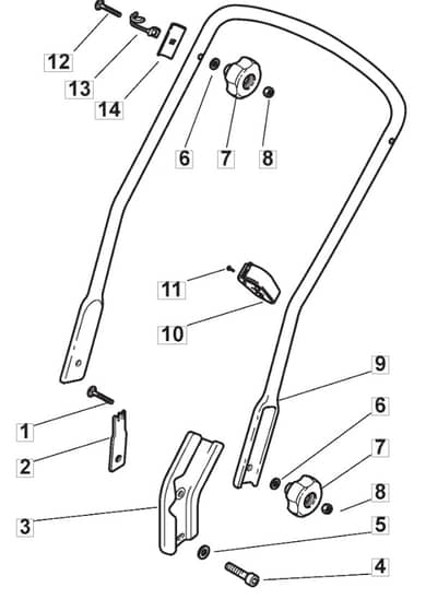 M64 PD ES - 2010 - 292552543/UM9 - Mountfield Rotary Mower Lower Handle Diagram